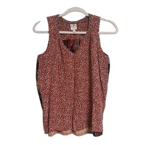 One September Sleeveless Tamarosa Pleated Tank Top- size XS